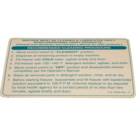 Allpoints Saniserve Cleaning Decal 8009932